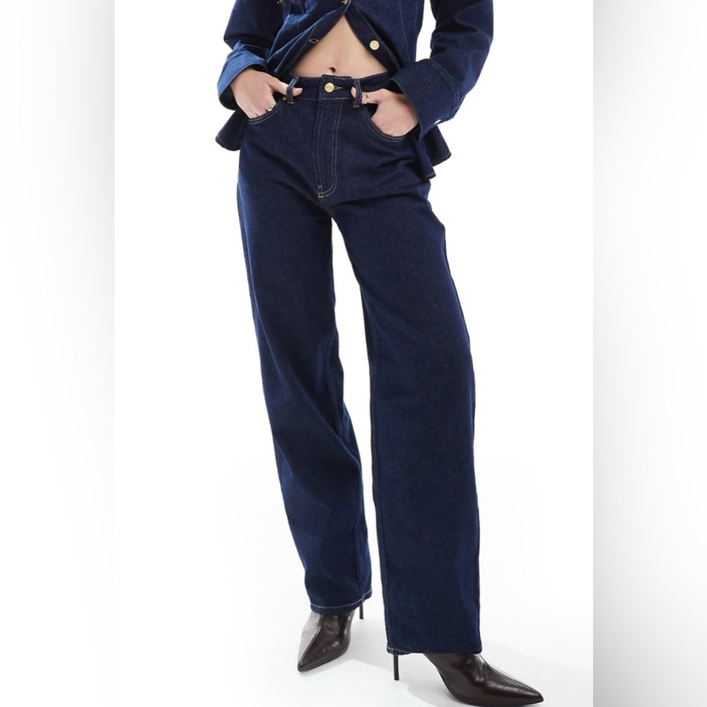 ASOS Design Barrel Leg Jeans in Rinse